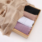 Imitation Cotton & Linen Color Woven Plaid Hijab