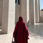 Wrinkled Cuffs Shiny Silk Abaya