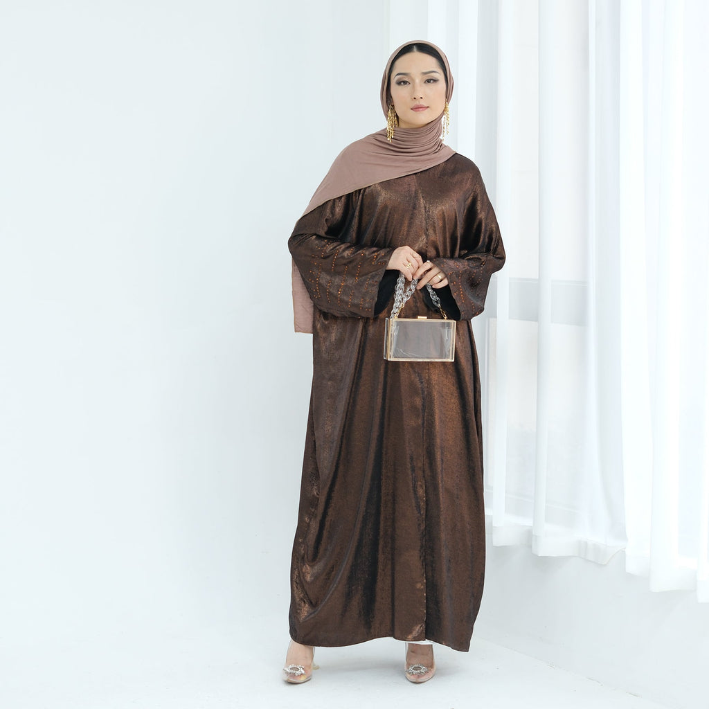 Bead Embellished Open Abaya