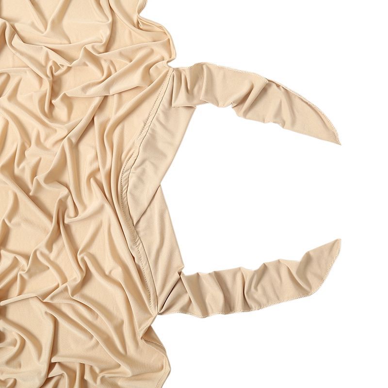 حجاب مطاطي متقاطع أحادي الطبقة بلون سادة