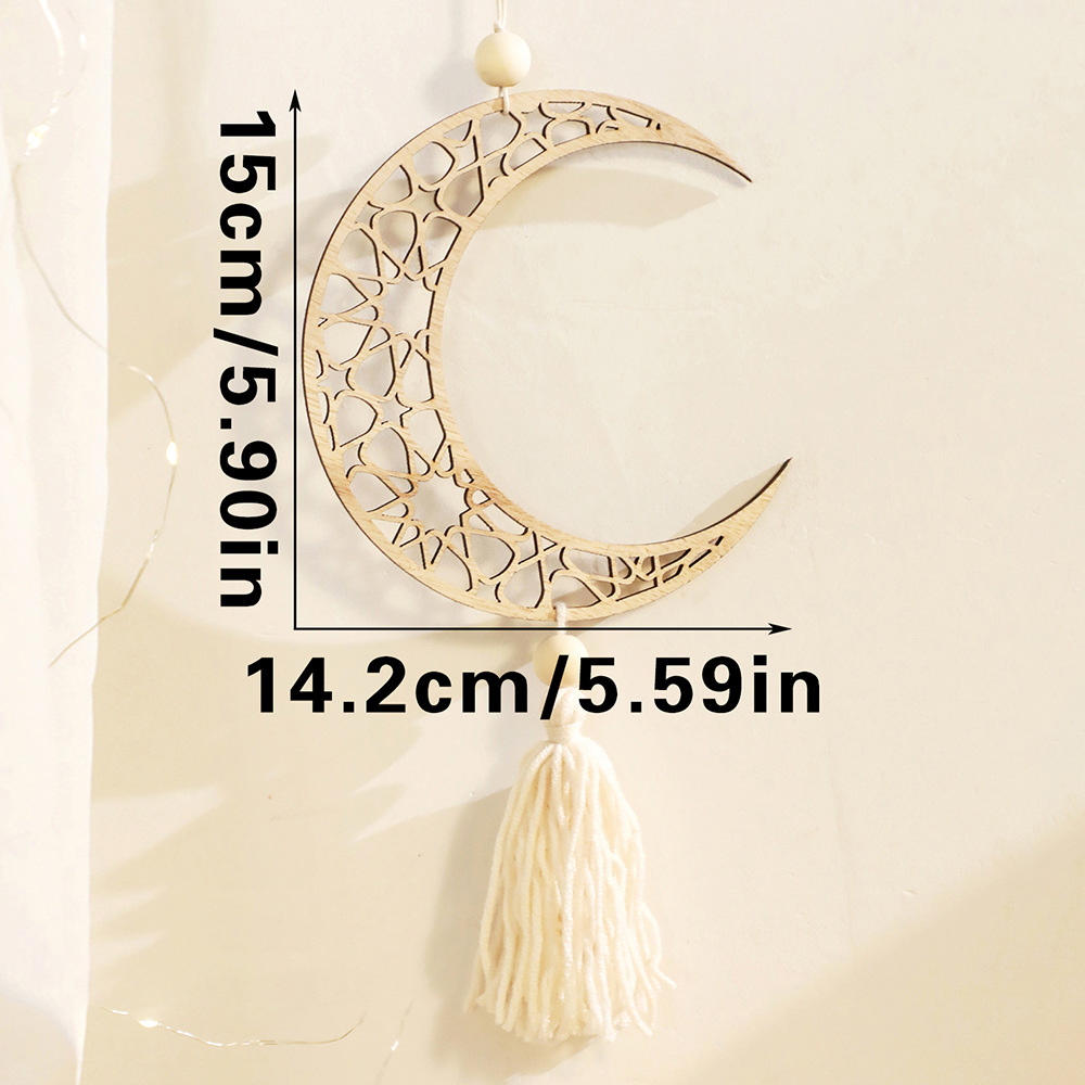 Ramadan Moon Star Wooden Hanging Decor