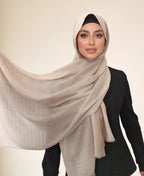 Imitation Cotton & Linen Color Woven Plaid Hijab