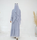 3 Pcs Set Elegant Chiffon Abaya with Hijab