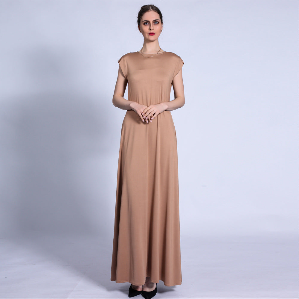 Solid Color Base Sleeveless Long Dress