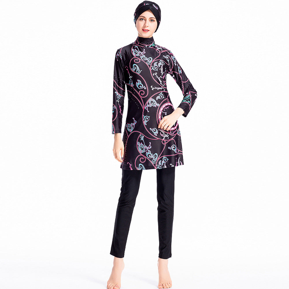 Print Fashion 3PCS Swimwear Burkini