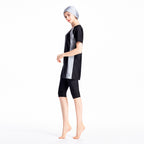 Color-blocking Stripes 3PCS Swimwear Burkini