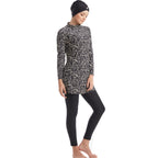 Trendy Muslim Long Sleeve Printed Swimsuit