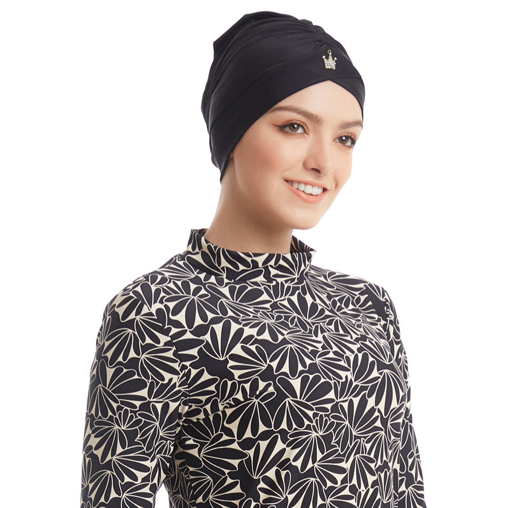 Trendy Muslim Long Sleeve Printed Swimsuit