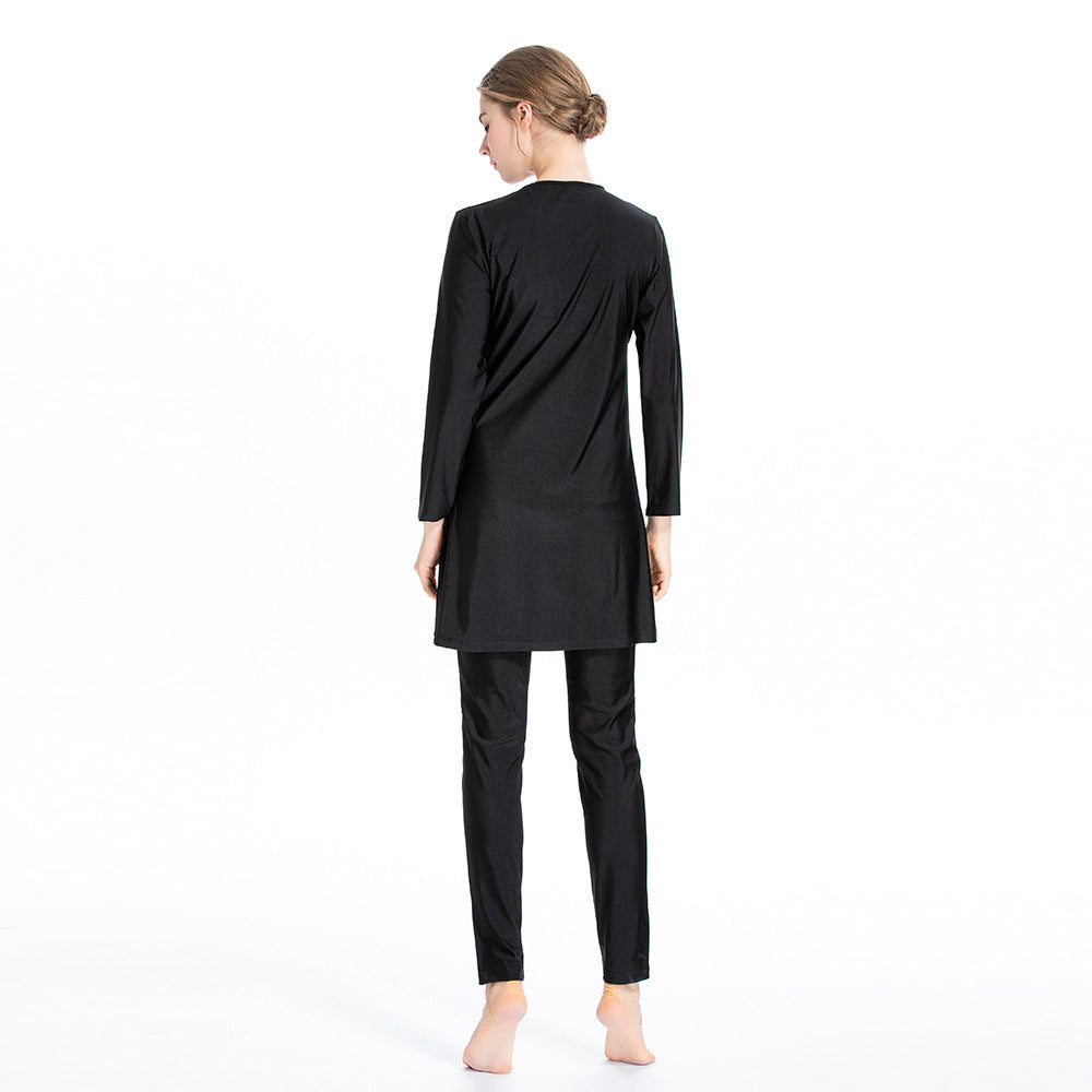 Solid Color 3PCS Sports Swimwear Burkini