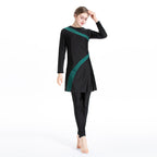 Solid Color 3PCS Sports Swimwear Burkini