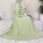 Solid Color Bow-Cuff Abaya