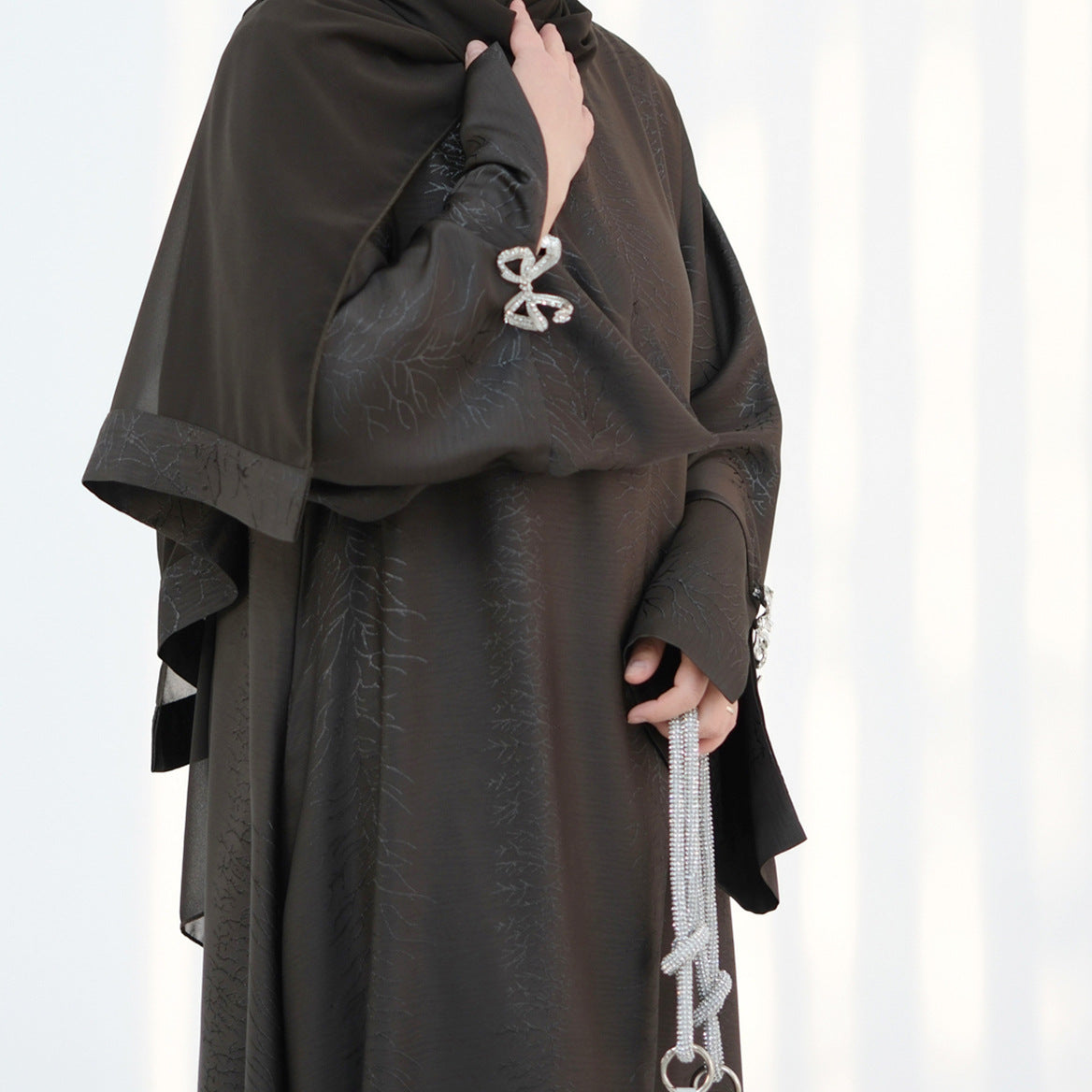 Fashion Jacquard Bow Dress with Hijab