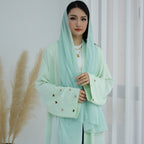 Heart Embroidery Open Abaya