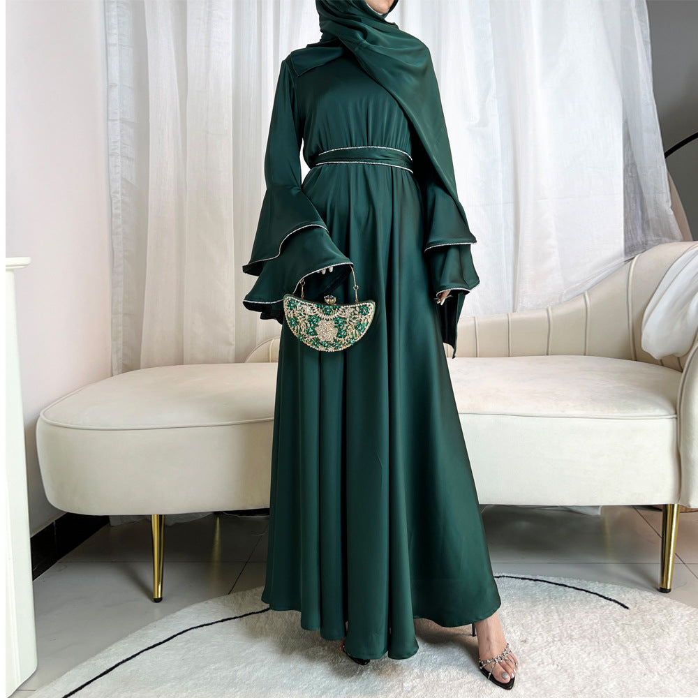 Elegant Modest Ruffled Abayas with Hijab