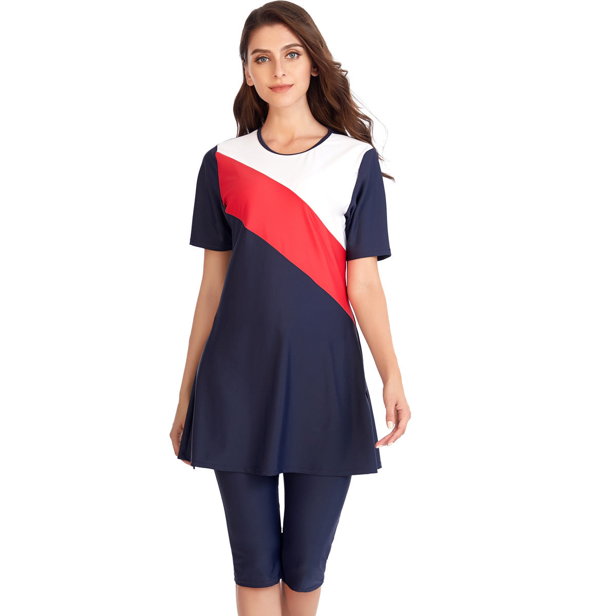 Muslim Clothing Tricolor Skirt Swimsuit