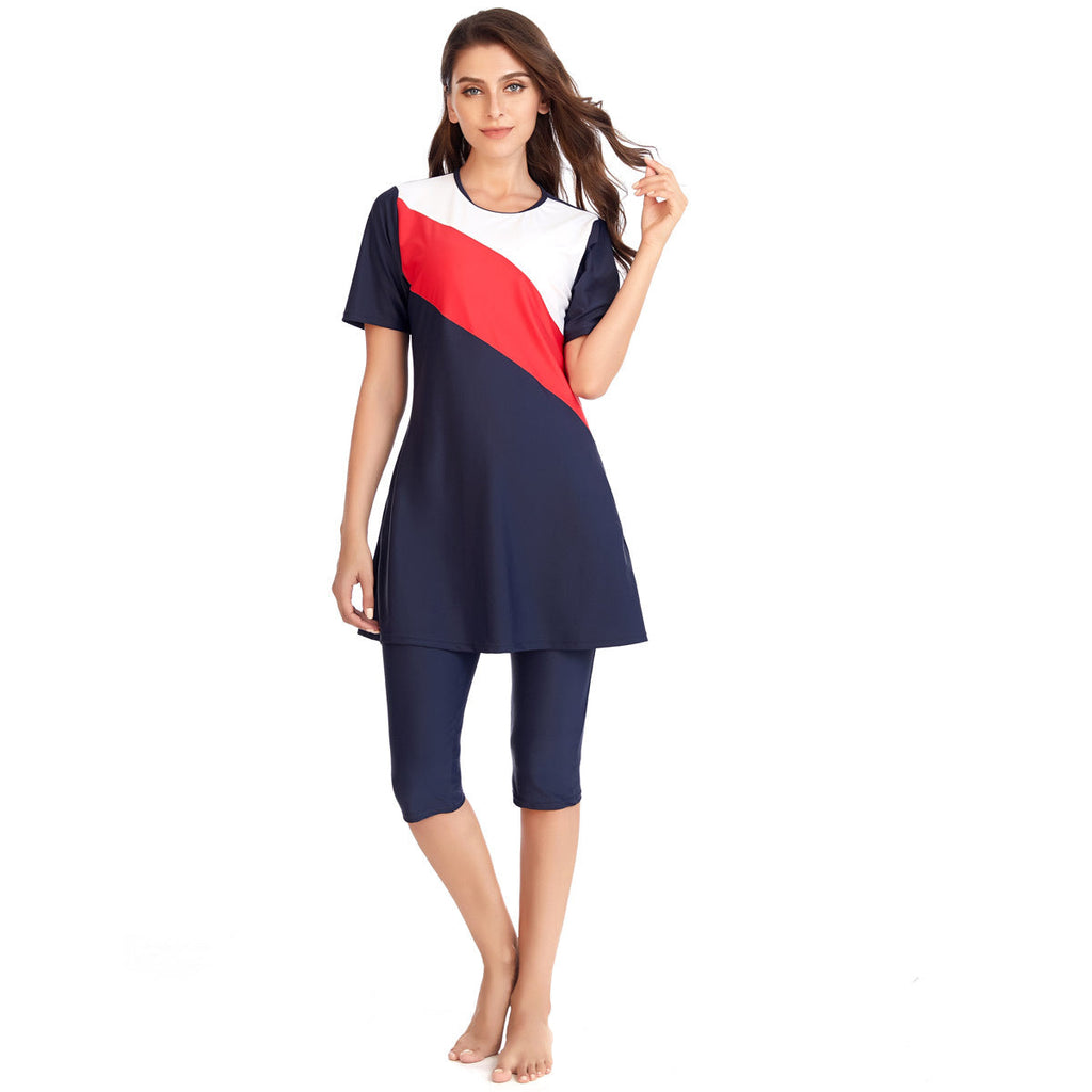 Muslim Clothing Tricolor Skirt Swimsuit
