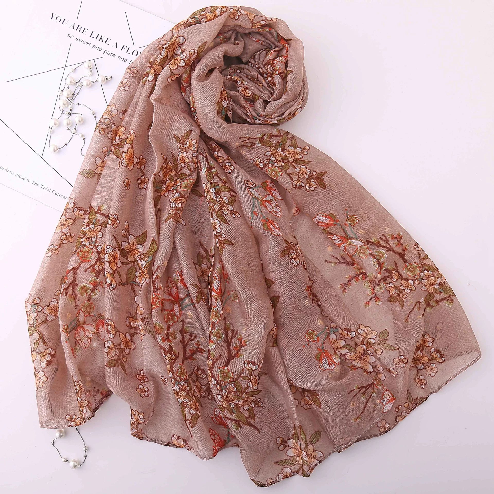 Flower Printed Hijab
