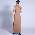 Solid Color Base Sleeveless Long Dress