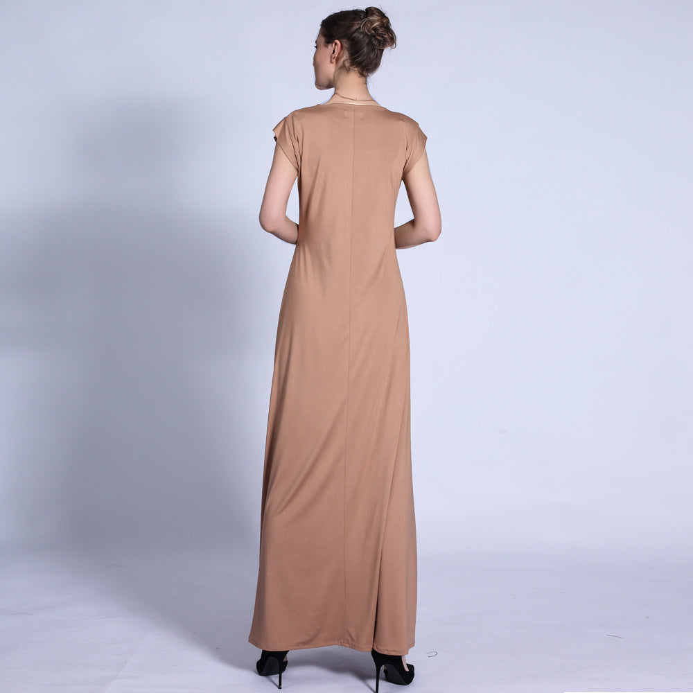 Solid Color Base Sleeveless Long Dress