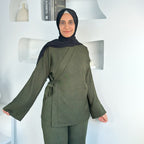 2pc Set Modest Solid Color Abaya