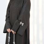 Fashion Jacquard Bow Dress with Hijab