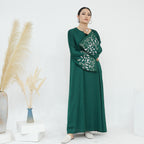 Embroidery Long Sleeved Dress Kaftan