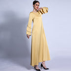 Fish Tail Three-layer Sleeve Bright Dress