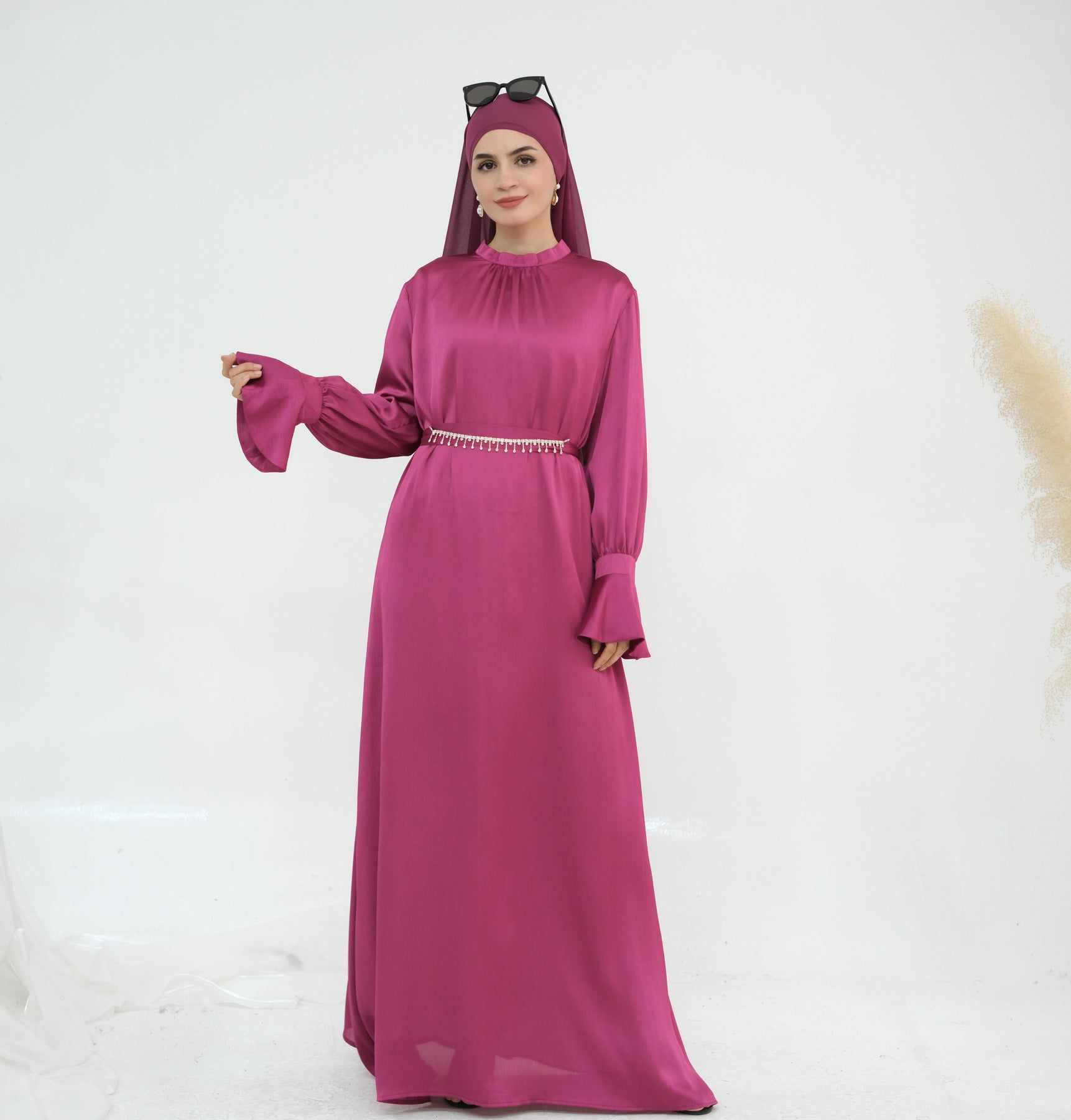 Elegant Satin with Chain Dress