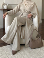 Elegant Linen Blend Kimono Abaya