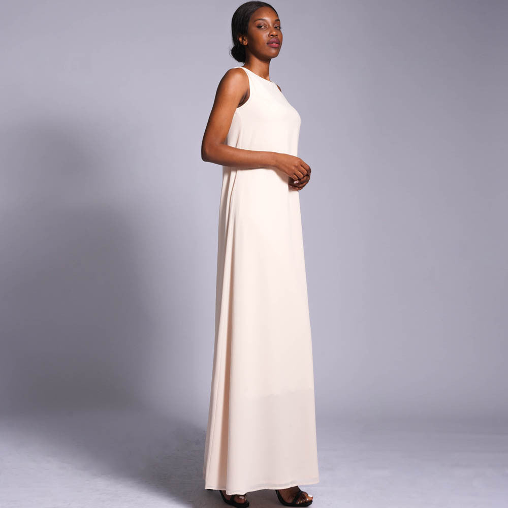 Double Layered Chiffon Sleeveless Dress