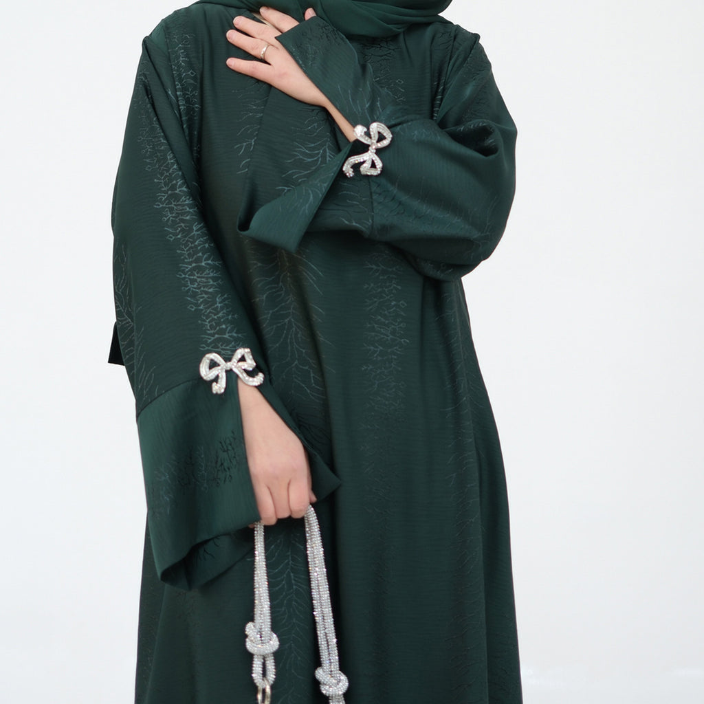 Fashion Jacquard Bow Dress with Hijab