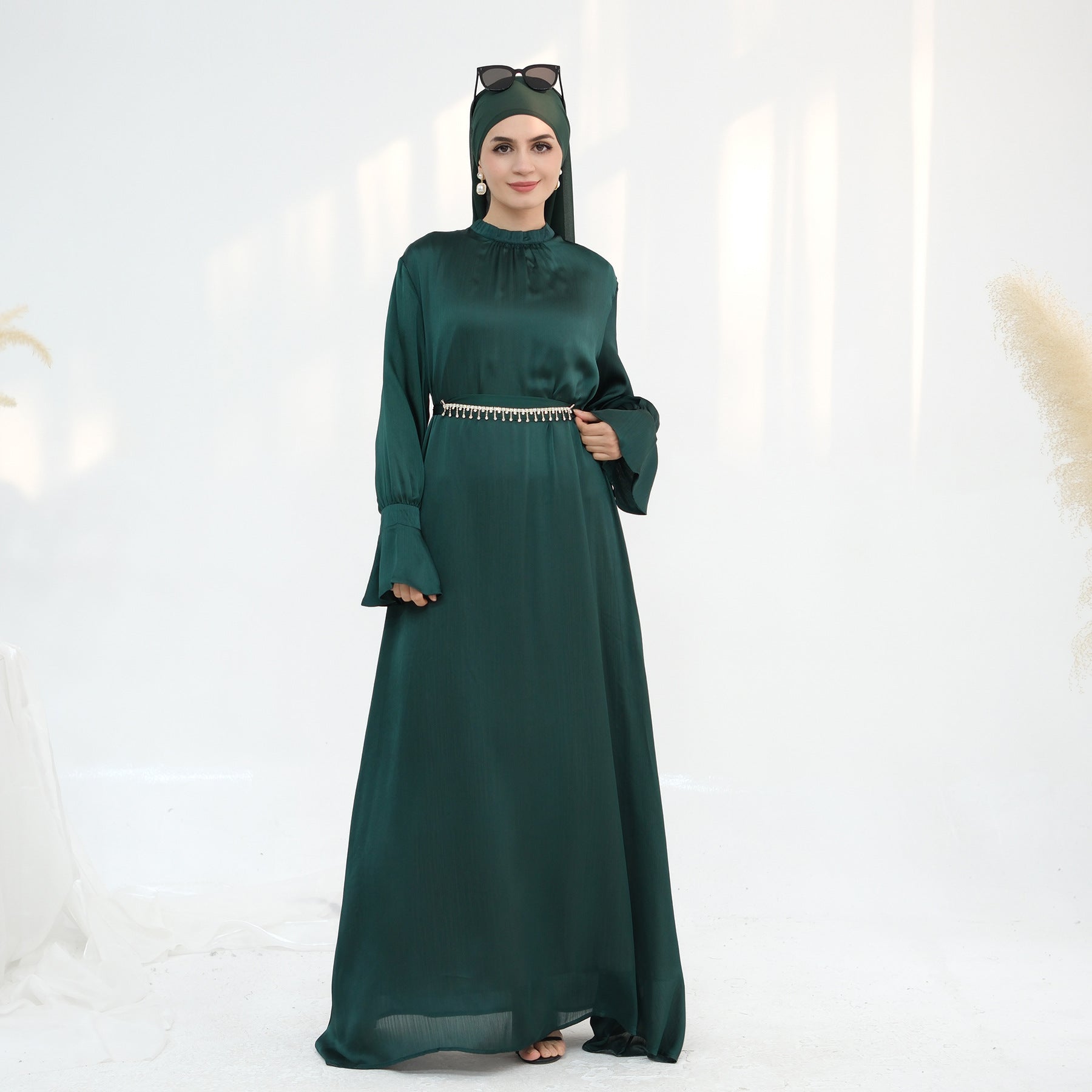 Elegant Satin with Chain Dress