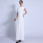 Solid Color Base Sleeveless Long Dress