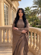 Batwing Sleeve Ruched Kaftan Dress