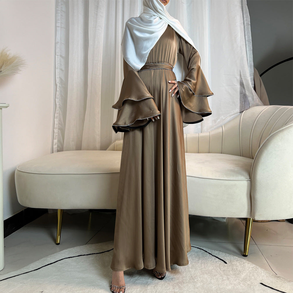 Elegant Modest Ruffled Abayas with Hijab