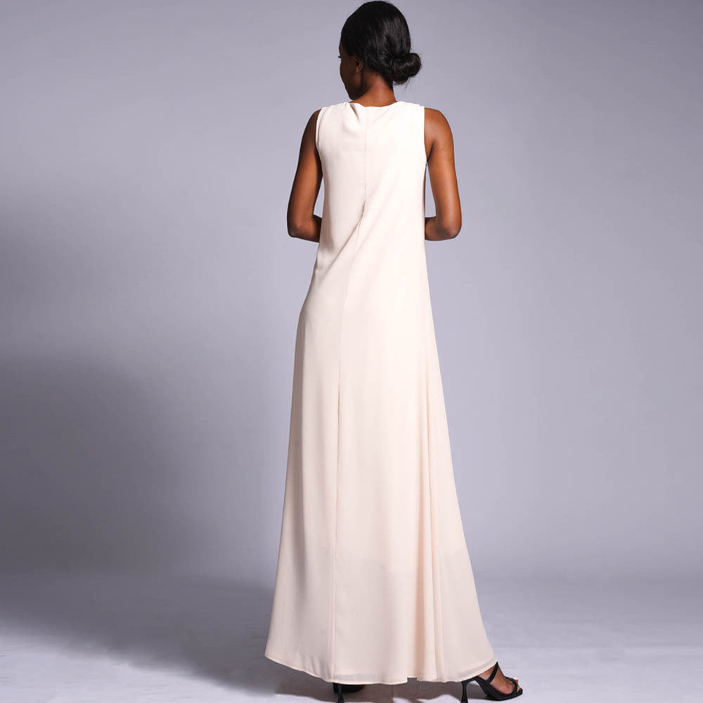 Double Layered Chiffon Sleeveless Dress