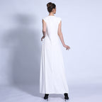 Solid Color Base Sleeveless Long Dress