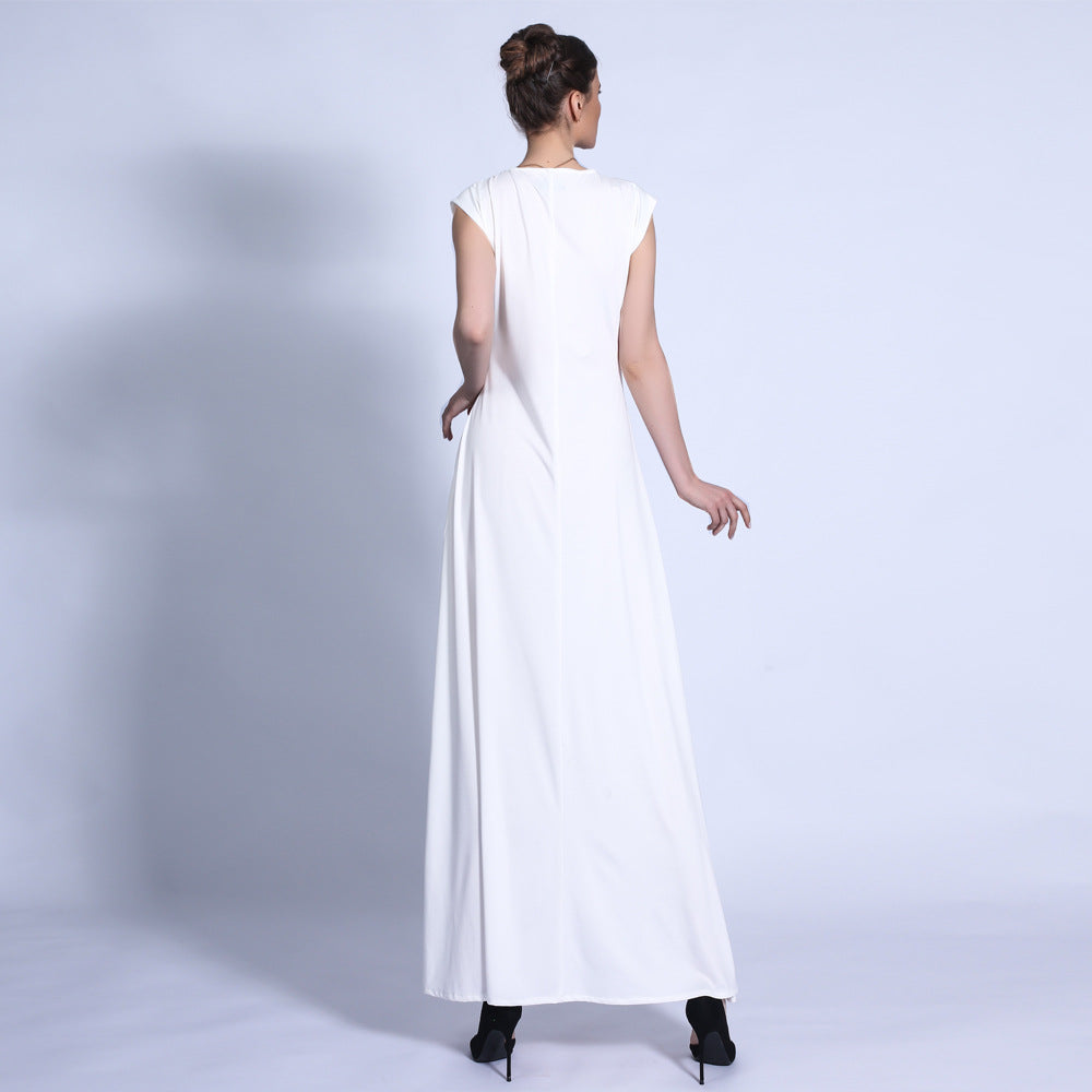 Solid Color Base Sleeveless Long Dress