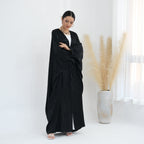 Shiny Satin Open Kimono Butterfly Abaya