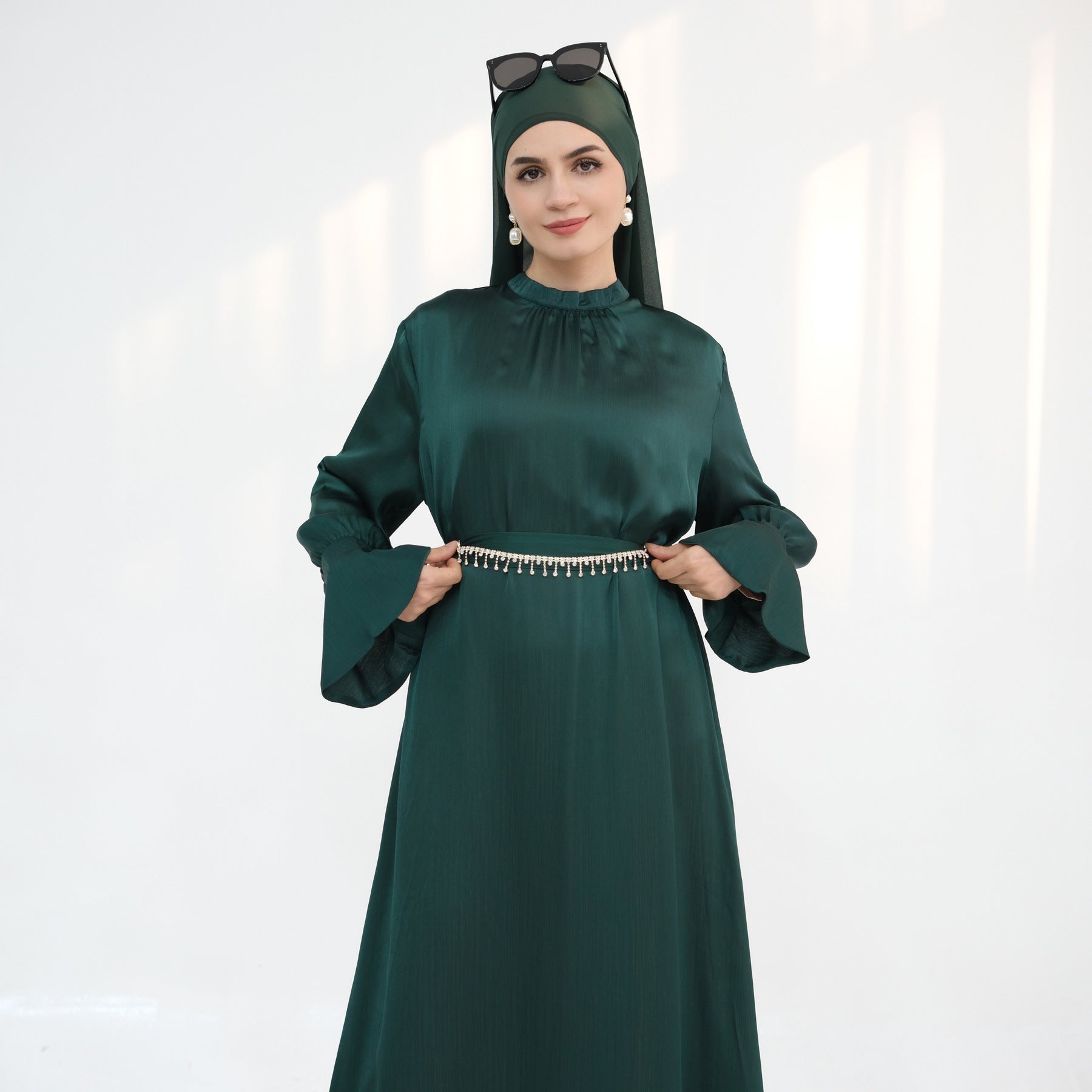 Elegant Satin with Chain Dress