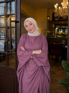 Batwing Sleeve Ruched Kaftan Dress