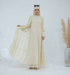 3 Pcs Set Elegant Chiffon Abaya with Hijab