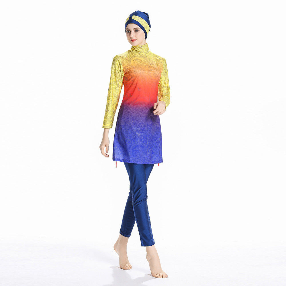 Colorful Patterns 3PCS Swimwear Burkini