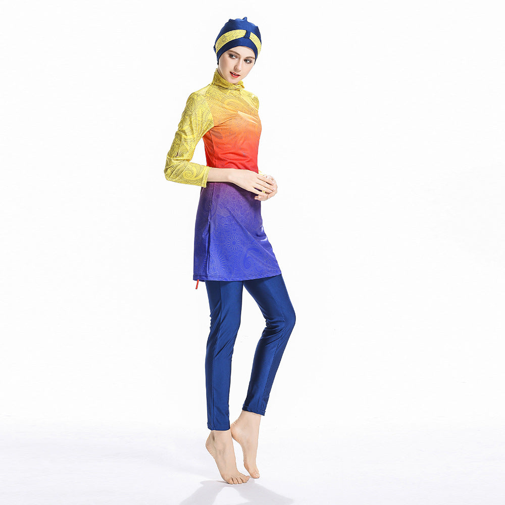 Colorful Patterns 3PCS Swimwear Burkini