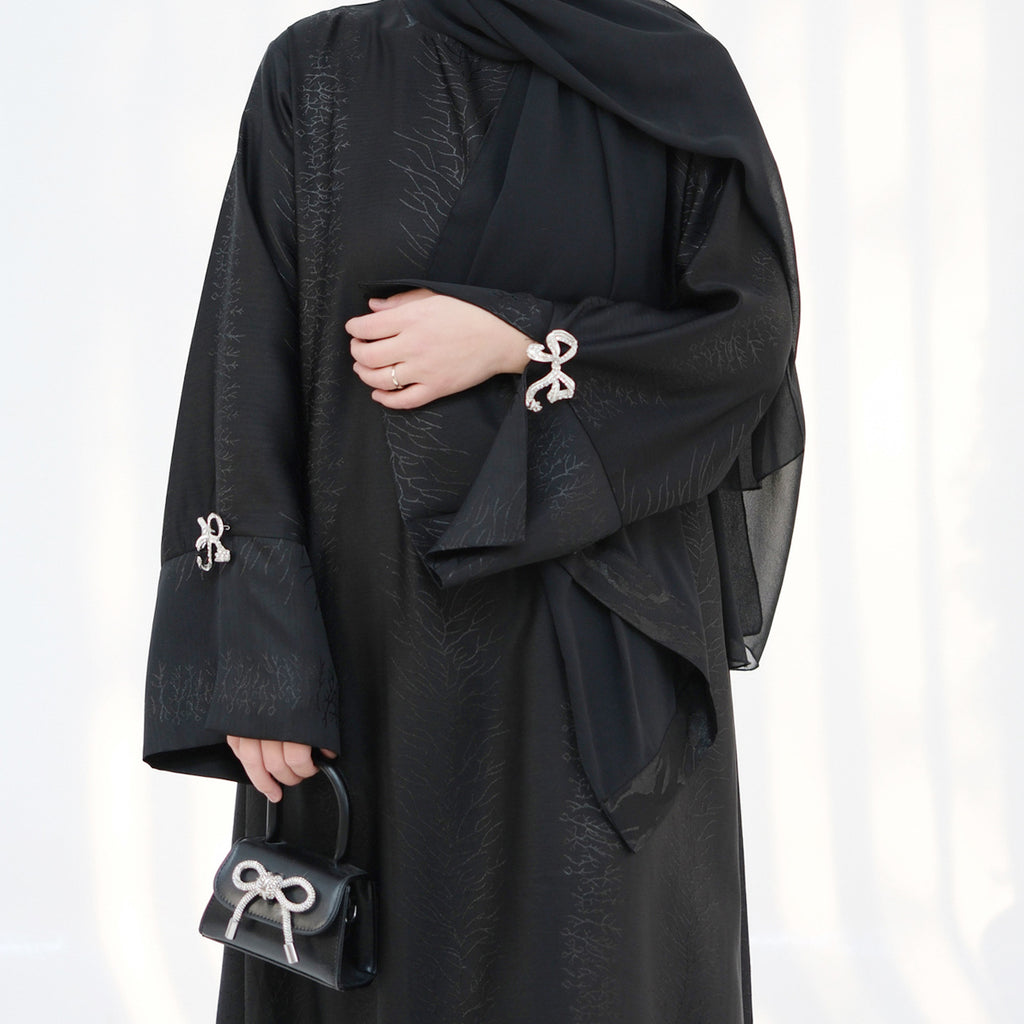 Fashion Jacquard Bow Dress with Hijab