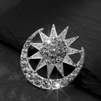 Star & Moon Alloy Brooch