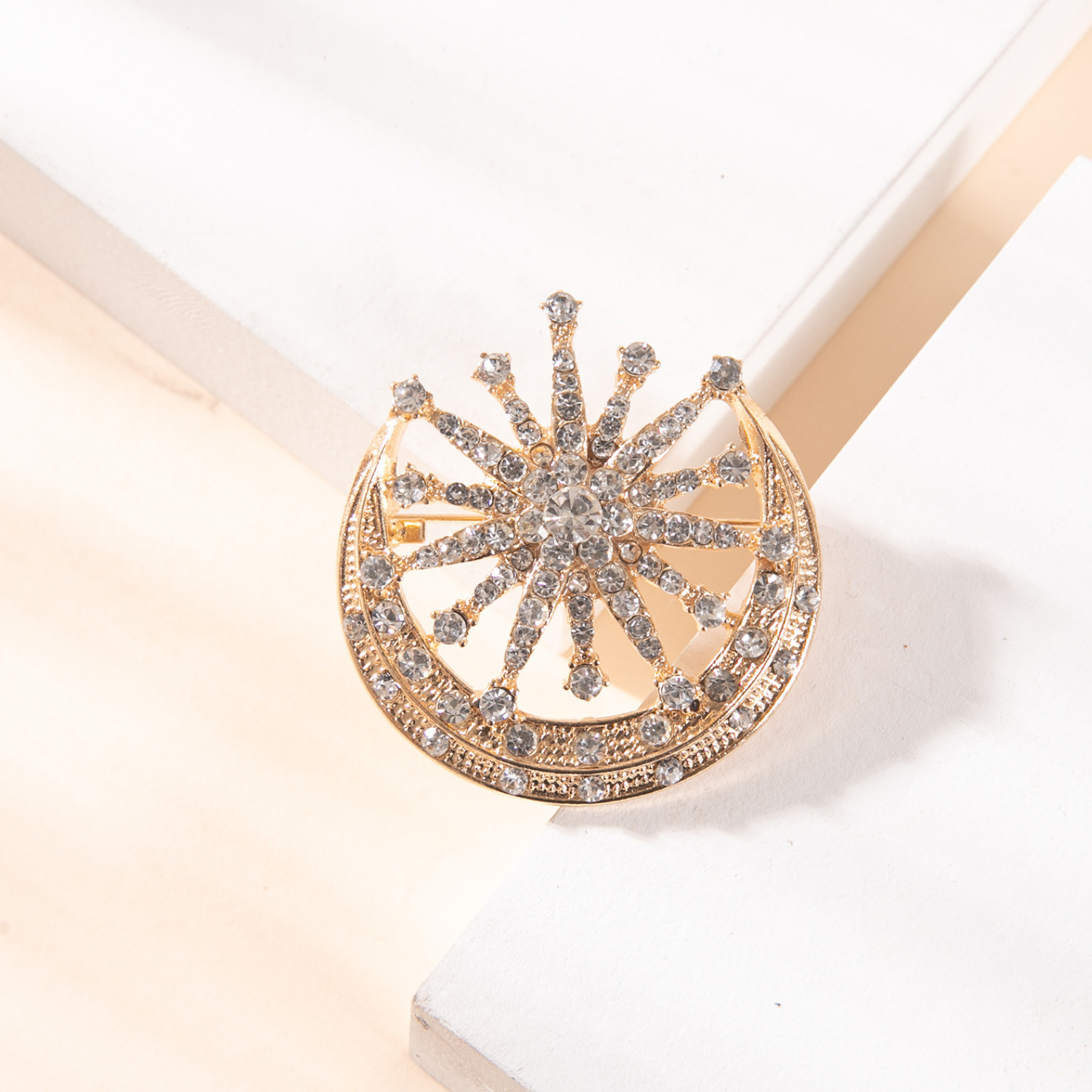 Star and Moon Brooch