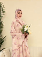 Elegant Flower Chiffon Open Abaya