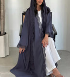 Hollow Lace Abaya with Hijab