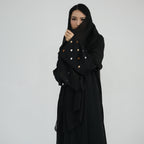 Heart Embroidery Open Abaya